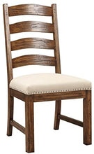 Load image into Gallery viewer, Emerald Home Furnishings  Bay Rustic Brown Dining Chair with Upholstered Seat, Ladder Back, And Nailhead Trim, Set of Two
