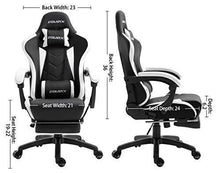 Load image into Gallery viewer, Dowinx Gaming Chair Ergonomic Racing Style Recliner with Massage Lumbar Support, Office Armchair for Computer PU Leather E-Sports Gamer Chairs with Retractable Footrest (Black&amp;Purple)
