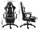 Dowinx Gaming Chair Ergonomic Racing Style Recliner with Massage Lumbar Support, Office Armchair for Computer PU Leather E-Sports Gamer Chairs with Retractable Footrest (Black&Purple)