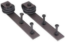 TMS 5 FT Country Antique Dark Coffee Steel Sliding Barn Wood Door Hardware Track Set