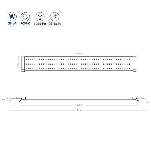 NICREW ClassicLED Aquarium Light, Fish Tank Light with Extendable Brackets, White and Blue LEDs