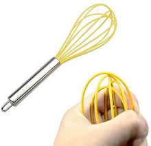 Load image into Gallery viewer, TEEVEA  Silicone Whisk, Balloon Whisk Set, Wire Whisk, Egg Frother, Milk and Egg Beater Blender - Kitchen Utensils for Blending, Whisking, Beating, Stirring, Set of 3, Red,Yellow, Blue
