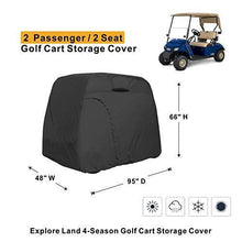 Load image into Gallery viewer, Explore Land 600D Waterproof Golf Cart Cover Universal Fits for Most Brand 2 Passenger Golf Cart
