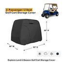 Explore Land 600D Waterproof Golf Cart Cover Universal Fits for Most Brand 2 Passenger Golf Cart