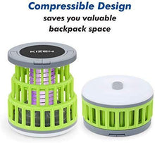 Load image into Gallery viewer, Kizen 2-in-1 Camping Lantern Bug Zapper Tent Light - Portable IPX6 Waterproof Mosquito Killer LED Lantern with 1000mAh Rechargeable Battery, Retractable Hook, Removable
