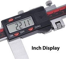 Load image into Gallery viewer, VINCA DCLA-0605 Quality Electronic Digital Vernier Caliper Inch/Metric/Fractions Conversion 0-6 Inch/150 mm Stainless Steel Body Red/Black Extra Large LCD Screen Auto Off Featured Measuring Tool
