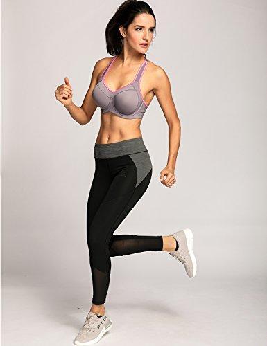 SYROKAN Women's Full Support High Impact Racerback Lightly Lined Underwire Sports Bra