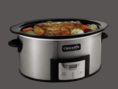 Crockpot SCCPVI600-S 6-Quart Countdown Programmable Oval Slow Cooker with Stove-Top Browning, Stainless Finish