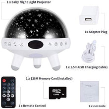 Load image into Gallery viewer, Kingtoys Star Projector with Music White Noise Sound Machine Baby Sleep Soother Nursery Bedside Lamp 9 Natural Sounds 20 Lullabies Remote Control Adapter Timer
