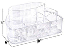 Clear Cosmetic Storage Organizer - Easily Organize Your Cosmetics, Jewelry and Hair Accessories. Looks Elegant Sitting on Your Vanity, Bathroom Counter or Dresser. Clear Design for Easy Visibility.