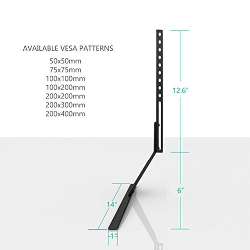 WALI TVS002 Universal Stand Table Top for Most 23”-42” LED LCD Flat Screen TV, VESA up to 200 x 400mm with Tilt Height Adjustment, Black