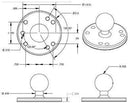 National Products RAM-B-202U Ram Marine Electronic 1-Inch Aluminum Ball Mount with Pinlok Base, Black Finish