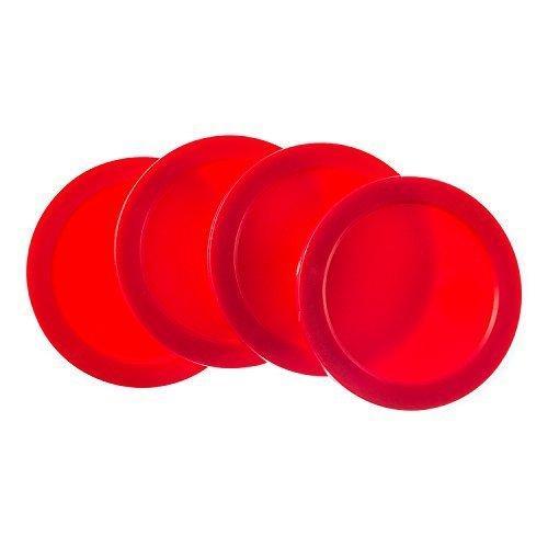 Super Z Outlet Home Air Hockey Red Replacement 2.5" Pucks for Game Tables, Equipment, Accessories (4 Pack)