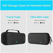 Load image into Gallery viewer, Nintendo Switch Case, VUP Switch Hard Cover Protective Travel Storage Shell for Nintendo Switch Console &amp; Accessories with 18 Game Cartridges and Handle (Gray)
