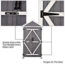 Load image into Gallery viewer, MCombo Outdoor Storage Cabinet Tool Sheds Backyard Garden Storage Shed Utility Wooden Organizer with Lockable Double Doors 1000 (Grey)
