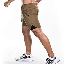 Load image into Gallery viewer, EVERWORTH Men&#39;s 2-in-1 Bodybuilding Workout Shorts Lightweight Gym Training Short Running Athletic Jogger with Zipper Pockets
