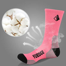 Load image into Gallery viewer, YUEDGE Women&#39;s Cushion Cotton Crew Socks Multi Performance Athletic Hiking Socks(2 Pairs/Pack)
