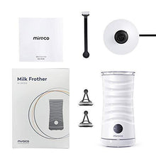 Load image into Gallery viewer, Milk Frother Miroco Electric Milk Steamer Automatic Soft Foam Maker Cold Hot Milk Warmer Silent Operation for Cappuccino, Latte, Coffee White
