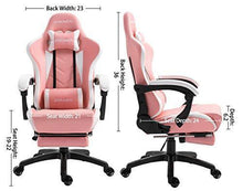 Load image into Gallery viewer, Dowinx Gaming Chair Ergonomic Racing Style Recliner with Massage Lumbar Support, Office Armchair for Computer PU Leather E-Sports Gamer Chairs with Retractable Footrest (Black&amp;Purple)
