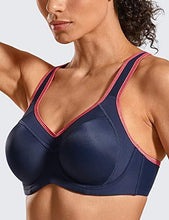 Load image into Gallery viewer, SYROKAN Women&#39;s Full Support High Impact Racerback Lightly Lined Underwire Sports Bra
