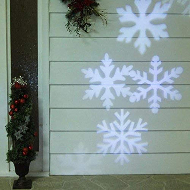Christmas Lights, PRODELI Snowflake Projector Waterproof LED Xmas Lights White Moving Snowflake Spotlights Wall lighting for Indoor Outdoor Landscape Garden Holiday Party Decorations with U.S. Plug