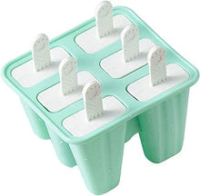 Load image into Gallery viewer, Goging Popsicle Mould，Popsicle Molds 6 Pieces Silicone Ice Pop Molds BPA Free Popsicle Mold Reusable Easy Release Ice Pop Make (Green)
