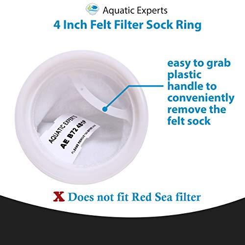 Filter Socks 200 Micron - 4 Inch Ring by 14 Inch Long – 2 pack- LONG - Aquarium Felt Filter Bags - Custom Made In The USA For Aquatic Experts