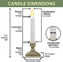 Load image into Gallery viewer, 612 Vermont Battery Operated LED Window Candles with Flickering Amber Flame, Automatic Timer, 9.75 Inches Tall (Pack of 4, Pewter)
