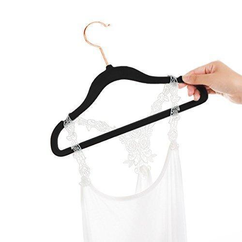 MIZGI Premium Kids Velvet Hangers (Pack of 50) with Copper/Rose Gold Hooks,Space Saving Ultra Thin,Non Slip Hangers use for Children's Skirt Dress Pants,Clothes Hangers by (Pink)