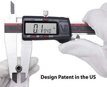 Load image into Gallery viewer, VINCA DCLA-0605 Quality Electronic Digital Vernier Caliper Inch/Metric/Fractions Conversion 0-6 Inch/150 mm Stainless Steel Body Red/Black Extra Large LCD Screen Auto Off Featured Measuring Tool
