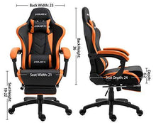 Load image into Gallery viewer, Dowinx Gaming Chair Ergonomic Racing Style Recliner with Massage Lumbar Support, Office Armchair for Computer PU Leather E-Sports Gamer Chairs with Retractable Footrest (Black&amp;Purple)
