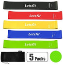 Letsfit Resistance Loop Bands, Resistance Exercise Bands for Home Fitness, Stretching, Strength Training, Physical Therapy, Natural Latex Workout Bands, Pilates Flexbands, 12" x 2"