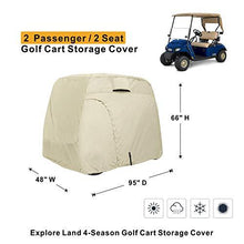 Load image into Gallery viewer, Explore Land 600D Waterproof Golf Cart Cover Universal Fits for Most Brand 2 Passenger Golf Cart
