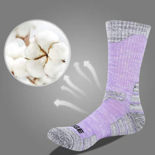 Load image into Gallery viewer, YUEDGE Women&#39;s Cushion Cotton Crew Socks Multi Performance Athletic Hiking Socks(2 Pairs/Pack)
