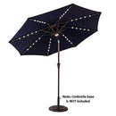 C-Hopetree 9' Solar LED Lighted Outside Patio Market Umbrella for Outdoor Table Balcony Garden Deck Poolside with Tilt, Navy Blue