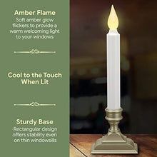 Load image into Gallery viewer, 612 Vermont Battery Operated LED Window Candles with Flickering Amber Flame, Automatic Timer, 9.75 Inches Tall (Pack of 4, Pewter)
