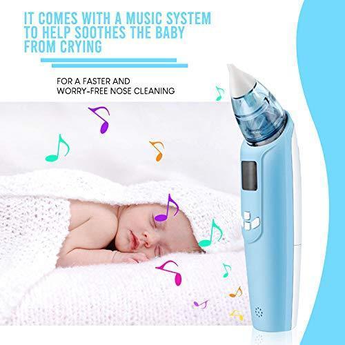 Electric Baby Nasal Aspirator – Battery Operated Nose Cleaner and Snot Sucker – Adjustable Settings and Reusable Tips with LCD Screen by Watolt