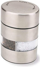 Load image into Gallery viewer, Olde Thompson 4&quot; Stainless Steel Pepper Mill and Salt Mill 2-in-1 Combo - 5080-00
