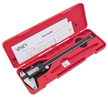 Load image into Gallery viewer, VINCA DCLA-0605 Quality Electronic Digital Vernier Caliper Inch/Metric/Fractions Conversion 0-6 Inch/150 mm Stainless Steel Body Red/Black Extra Large LCD Screen Auto Off Featured Measuring Tool
