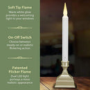 612 Vermont Battery Operated LED Window Candle with Sensor and 8 Hour Timer, Patented Dual LED Flicker Flame (Pewter)