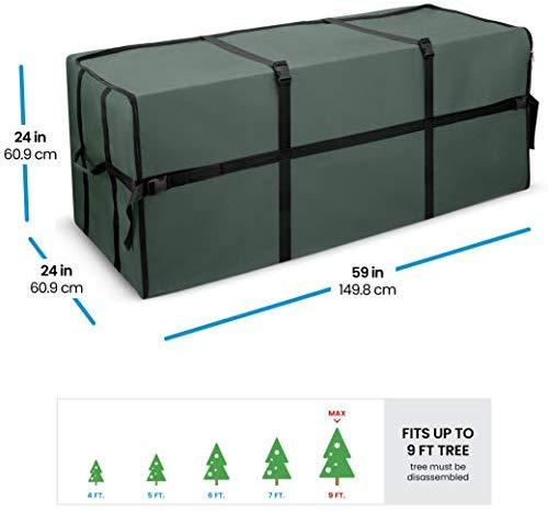 Extra Wide Opening Christmas Tree Storage Bag - Fits Up to 9 ft. Tall Artificial Disassembled Trees, Durable Straps & Reinforced Handles by ZOBER