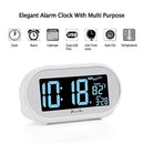 DreamSky Auto Time Set Alarm Clock with Snooze and Dimmer, Charging Station/Phone Charger with Dual USB Port .Auto DST Setting, 4 Time Zone Optional, Battery Backup. (White)