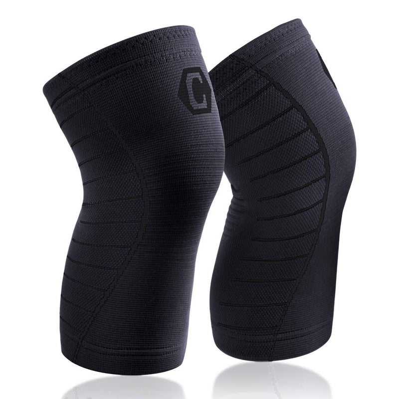 CAMBIVO 2 Pack Knee Brace, Knee Compression Sleeve Support for Running, Arthritis, ACL, Meniscus Tear, Sports, Joint Pain Relief and Injury Recovery