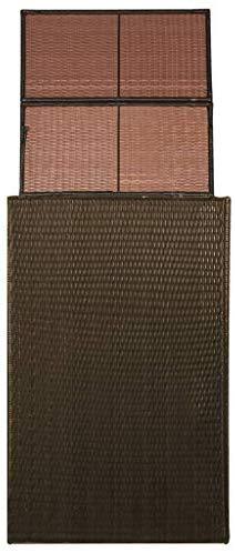 Canditree Storage Shed Poly Rattan for Garbage Cans, Garden Tools, Bin Shed for Patio Backyard Garden 60.2"x30.7"x47.2", Brown