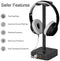 Headphone Stand with USB Charger COZOO Desktop Gaming Headset Holder Hanger with 3 USB Charger and 2 Outlets - Suitable for Gaming, DJ, Wireless Earphone Display (Black)