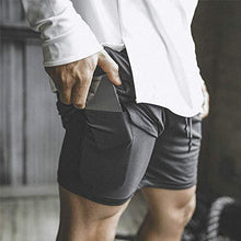 Load image into Gallery viewer, EVERWORTH Men&#39;s 2-in-1 Bodybuilding Workout Shorts Lightweight Gym Training Short Running Athletic Jogger with Zipper Pockets
