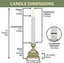 Load image into Gallery viewer, 612 Vermont Battery Operated LED Window Candle with Sensor and 8 Hour Timer, Patented Dual LED Flicker Flame (Pewter)
