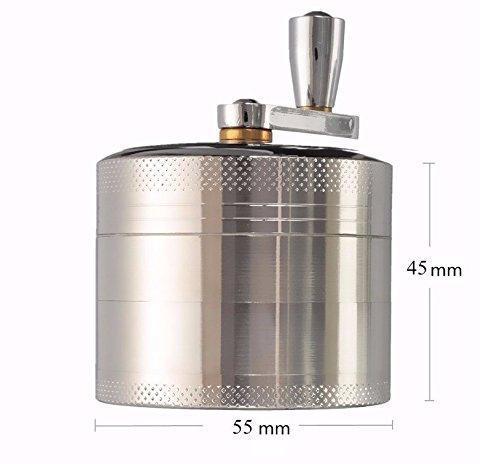 Herb Grinder Tobacco Grinder Aluminum Herb Spice Crusher Smoking Pipes Hand Crank 2.5" 4 Colors