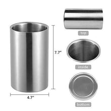 Load image into Gallery viewer, Jolitac Wine Chiller Bucket, Stainless Steel Double Wall Wine Cooler Bucket, Keeps Cold for Hours Wine Bottle Cooler Chiller Insulated Champagne Beer Ice Bucket (1 PC)
