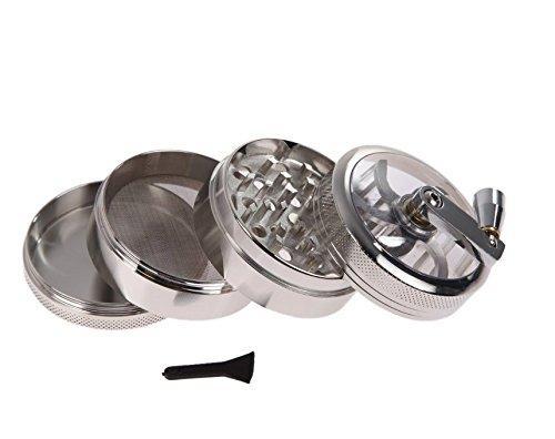 Herb Grinder Tobacco Grinder Aluminum Herb Spice Crusher Smoking Pipes Hand Crank 2.5" 4 Colors